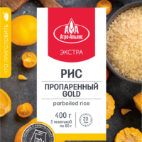 Рис АГРО-АЛЬЯНС Экстра Gold пропаренный в пакетиках, 5х80г 1 шт