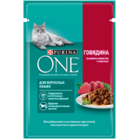 Корм ONE для взрослых кошек Говядина 75г 1 шт