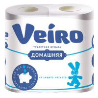 Бумага туалетная Veiro "Домашняя", двухслойная, 4 рулона 1 шт
