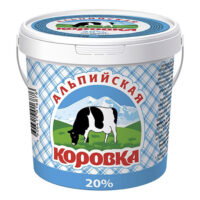 Сметанный продукт Альпийская Коровка 20% 900 г 1 шт