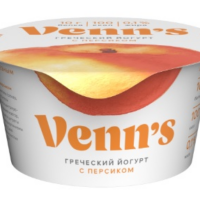 Йогурт греческий VENN`S с персиком 0,1 %, 130 г 1 шт