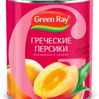 Персики Green Ray греческие половинки в легком сиропе 1 шт