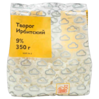 Творог ирбитский м.д.ж. 9% 0.35кг БЗМЖ 1 шт