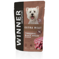 Влажный корм Winner Extra Meat для собак мелких пород с говядиной в соусе 85 г 1 шт