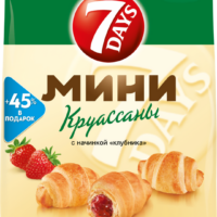 Мини-круассаны 7DAYS с начинкой клубника, 105г 1 шт