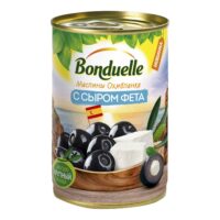 Маслины Bonduelle черные крупные с сыром Фета без косточки 300 г 1 шт