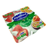 Йогуртный продукт Alpenland 0.3% клубника-персикик-маракуйя 95г БЗМЖ 1 шт