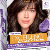 Крем-краска для волос L'OREAL Excellence Cool Creme 4.11 Ультрапепельный каштановый, стойкая, 268мл 1 шт