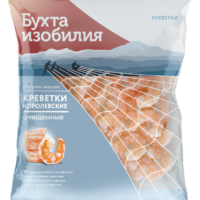 Креветки БУХТА ИЗОБИЛИЯ Королевские очищенные варено-мороженые, 500г 1 шт
