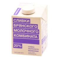 Сливки БМК ультрапастеризованные 20% бзмж 500 г 1 шт