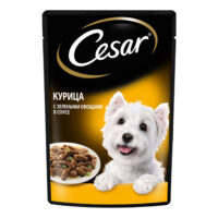 Корм Cesar для собак всех пород с курицей и зелеными овощами 85 г 1 шт