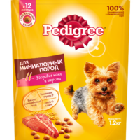 Сухой корм Pedigree для взрослых собак миниатюрных пород с говядиной 1,2 кг 1 шт
