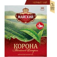 Чай МАЙСКИЙ Корона Российской Империи черный крупнолистовой 100 пакетиков 1 шт