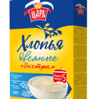 Хлопья зерновые экстра овсяные Царь, 0.4 кг. 1 шт