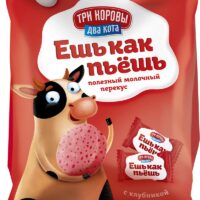 Молочные конфеты Ешь как пьёшь с клубникой, 50г. 1 шт