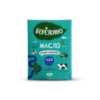 Масло сладко-сливочное несоленое Березкино 52.0% 180г БЗМЖ 1 шт