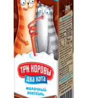 Коктейль молочный со вкусом шоколада Три коровы Два кота 2,5% 1 шт