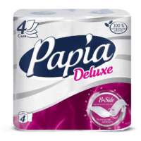 Туалетная бумага "Papia Deluxe", четырехслойная, цвет: белый, 4 рулона 1 шт