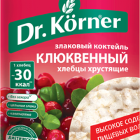 Хлебцы хрустящие Dr. Korner злаковый коктейль клюквенный 100 гр 1 шт