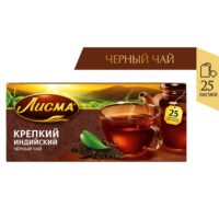 Чай Лисма Крепкий черный мелкий лист 25 пакетиков 1 шт