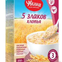 Хлопья 5-ти зерновые Тонкие Увелка 350г 1 шт