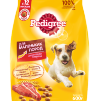 Корм Pedigree с говядиной для взрослых собак маленьких пород, 600 г 1 шт