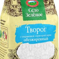 Творог обезжиренный Село Зелёное 200г БЗМЖ 1 шт